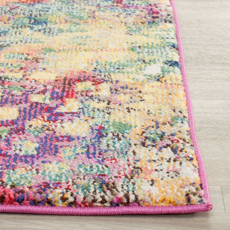 Monaco MNC225 Power Loomed Indoor Runner Rug - Pink/Multi - 2'2"x10' - Safavieh