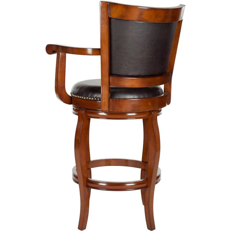 Gitano Swivel Bar Stool - FOX7009 - Walnut/Brown - Safavieh Couture