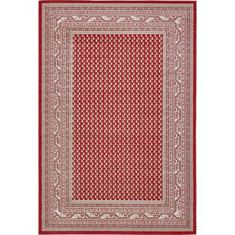 Unique Loom Williamsburg Collection Area Rug - Allover (6' 1" x 9' Rectangle Red/Ivory)