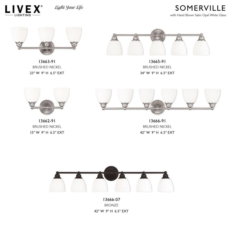 Livex Lighting Somerville 3 - Light Vanity in  Brushed Nickel