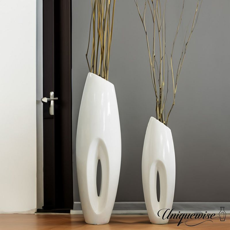 Uniquewise Tall Floor Vase, Modern White Large Floor Vase, 40-inch Vase, Decorative Lightweight Vase, Home Decor, Large
