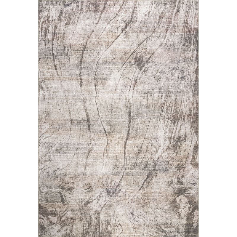 Nuloom Charmaine Abstract 8x12 Machine Washable Indoor Area Rug for Living Room Bedroom Dining Room Kitchen, Beige/Ivory