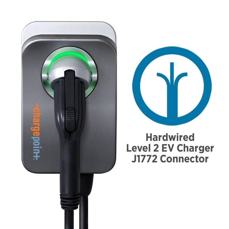 ChargePoint HomeFlex Level 2 EV Charger J1772, Hardwired for Electric Car - Fast Smart Battery Power Charging at Home for Electric Automobile Vehicles