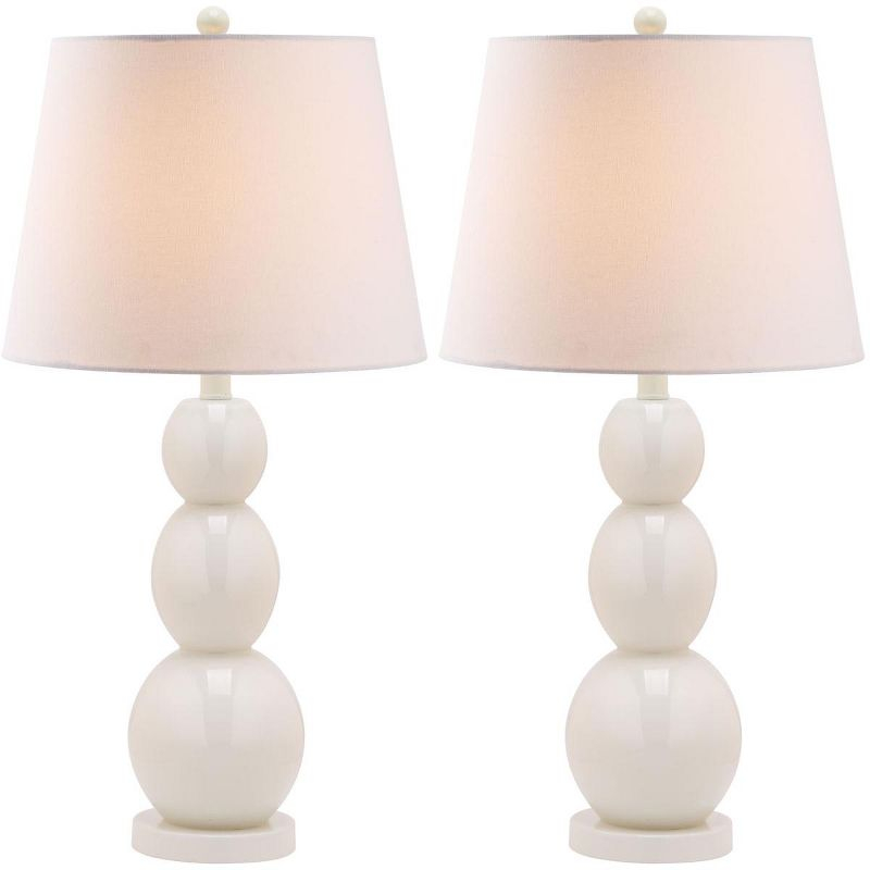 Jayne 3 Sphere Table Lamp (Set of 2) - 26.5 Inch Height - LIT4089 - White - Safavieh