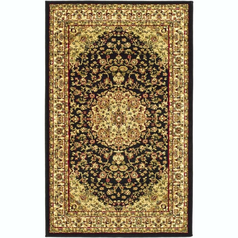 Lyndhurst LNH222 Power Loomed Accent Rug - Black/Ivory - 3'3"x5'3" - Safavieh