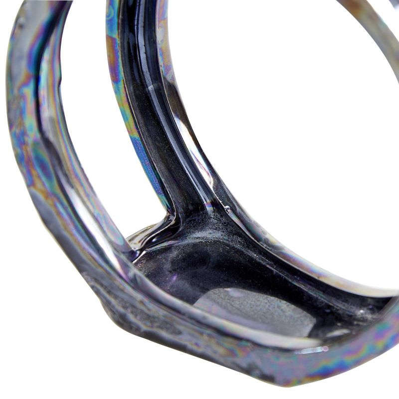 Set of 3 Glam Kaleidoscopic Candle Holders Silver - Olivia & May: Elegant Centerpiece, Metallic Finish