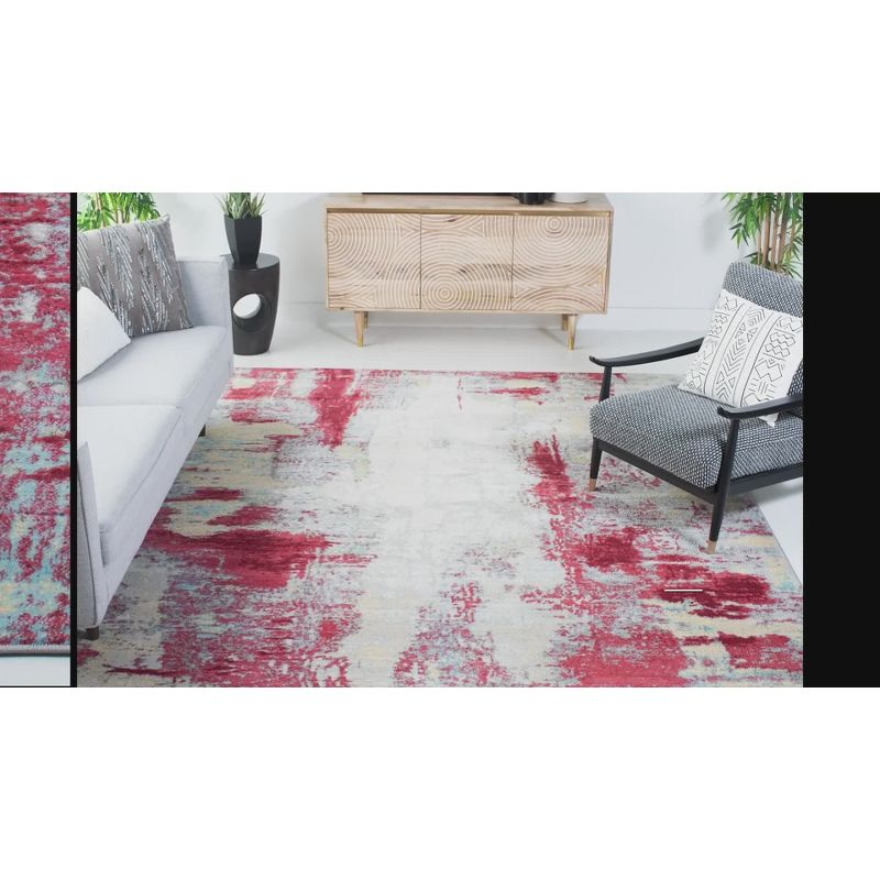 Jasper JSP101 Power Loomed Area Rug - Grey/Red - 8'x10' - Safavieh