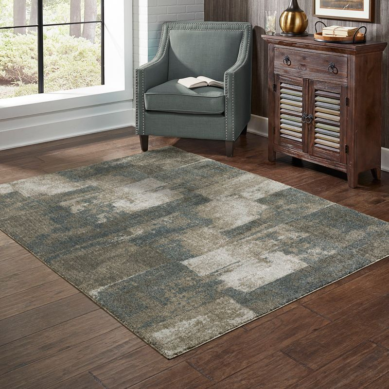 Oriental Weavers Alton 532B9 Teal/ Grey Indoor Area Rug - 5'3" x 7'6"