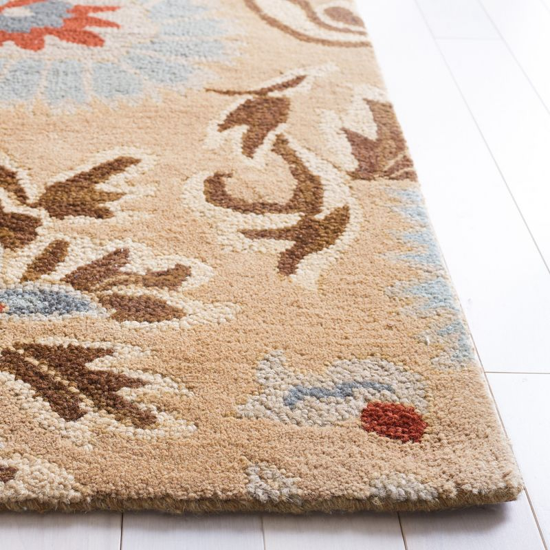 Blossom BLM912 Hand Hooked Area Rug - Beige/Multi - 6'x6' - Safavieh.