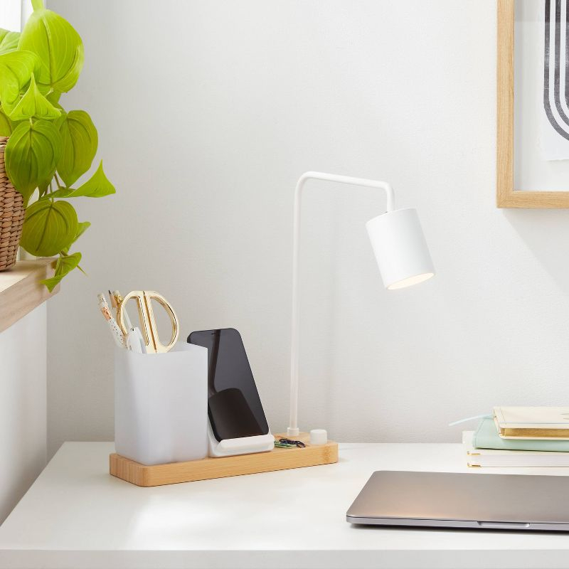 Desk Lamp with Wireless Charging and Storage (Includes LED Light Bulb) - Brightroom™: Table Lamp, Desk Organizer, USB Port