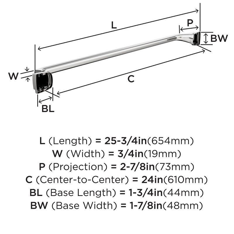 Amerock Revitalize Chrome 24 inch (610mm) Towel Bar