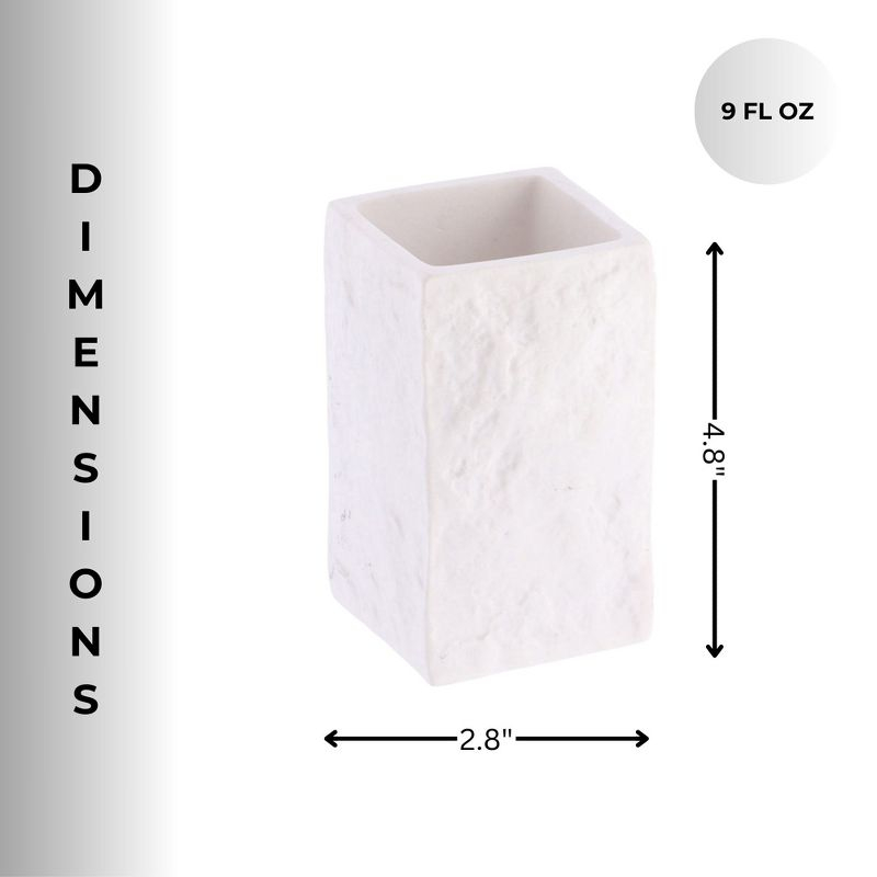 Evideco Square Resin Stone Effect Bath Tumbler Cup Toothbrush Holder