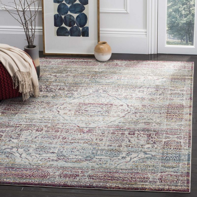 Aria ARA179 Power Loomed Area Rug - Red/Creme - 4'x6' - Safavieh.