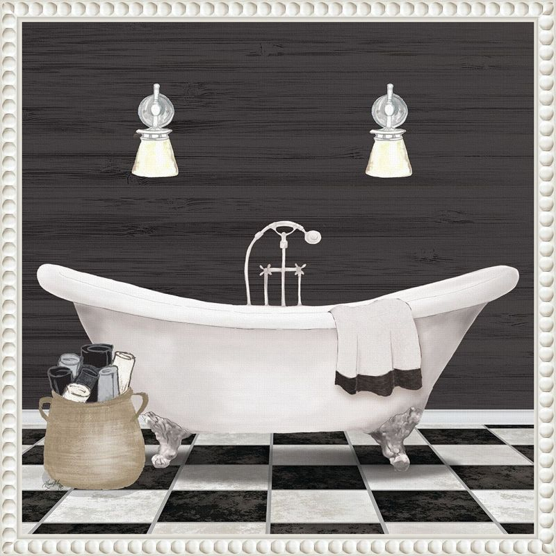 Amanti Art Modern Bathroom I by Elizabeth Medley Canvas Wall Art Print Framed 16 x 16-in.