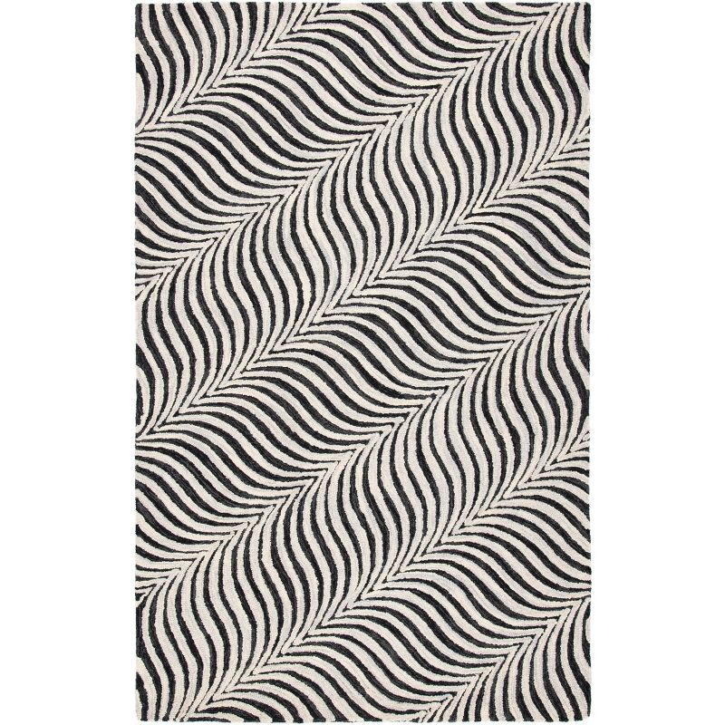 Metro MET456 Hand Tufted Area Rug - Black/Beige - 6'x6' - Safavieh.