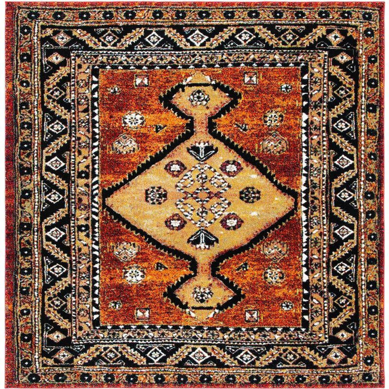 Vintage Hamadan VTH252 Power Loomed Area Rug - Rust/Gold - 6'7"x6'7" - Safavieh.