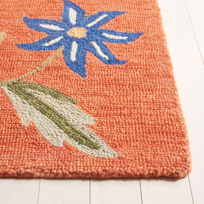 Blossom BLM673 Hand Hooked Area Rug - Rust/Multi - 4'x6' - Safavieh.