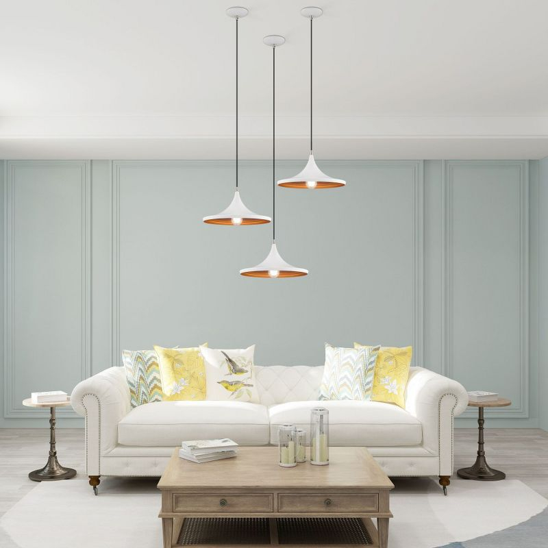 Livex Lighting Metal Shade 1 - Light Chandelier in  Brushed Aluminum