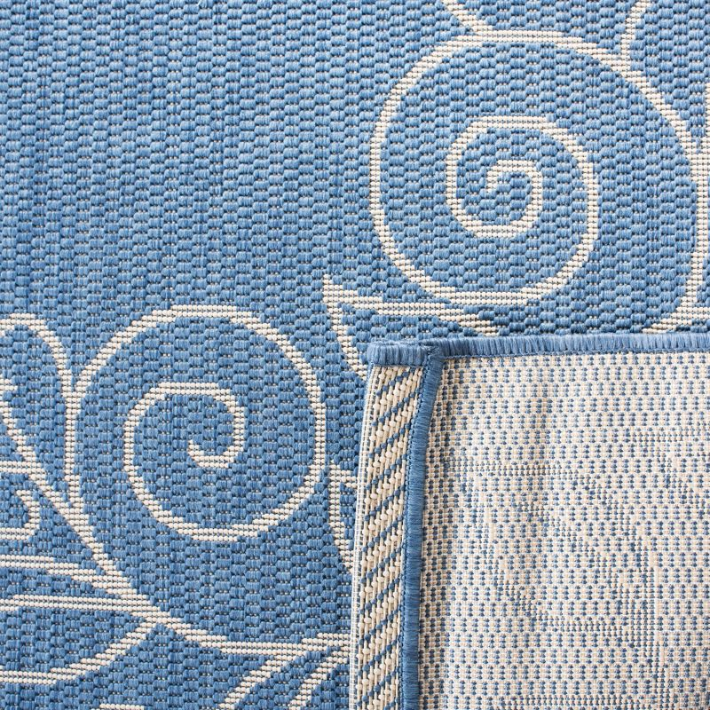 Courtyard CY5139 Power Loomed Indoor and Outdoor Accent Rug - Blue/Beige - 2'x3'7" - Safavieh