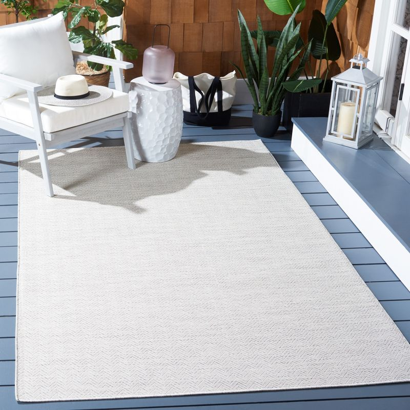 Hampton HTN233 Power Loomed Indoor/Outdoor Area Rug - Ivory/Multi - 6'5"x6'5" - Safavieh..