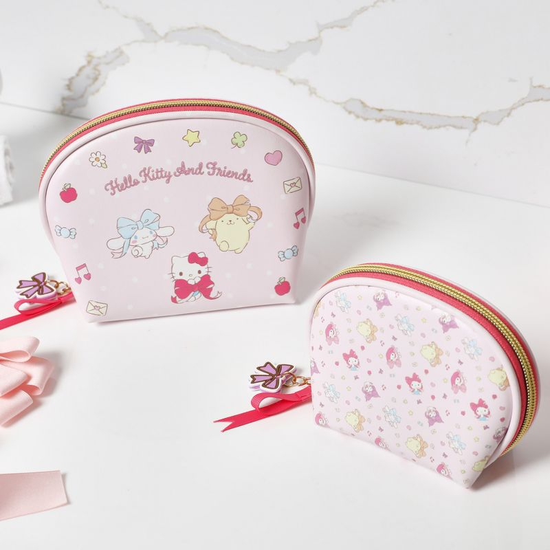 Sanrio Hello Kitty & Friends Large and Small Dome Cosmetic Travel Bag Set