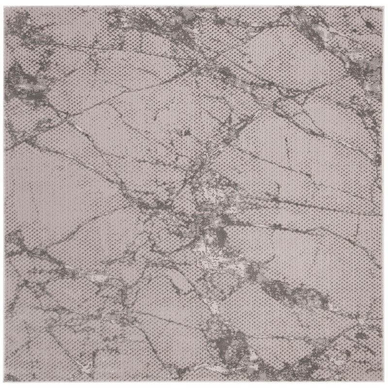 Lurex LUR187 Power Loomed Area Rug - Grey/Grey - 6'7"x6'7" - Safavieh