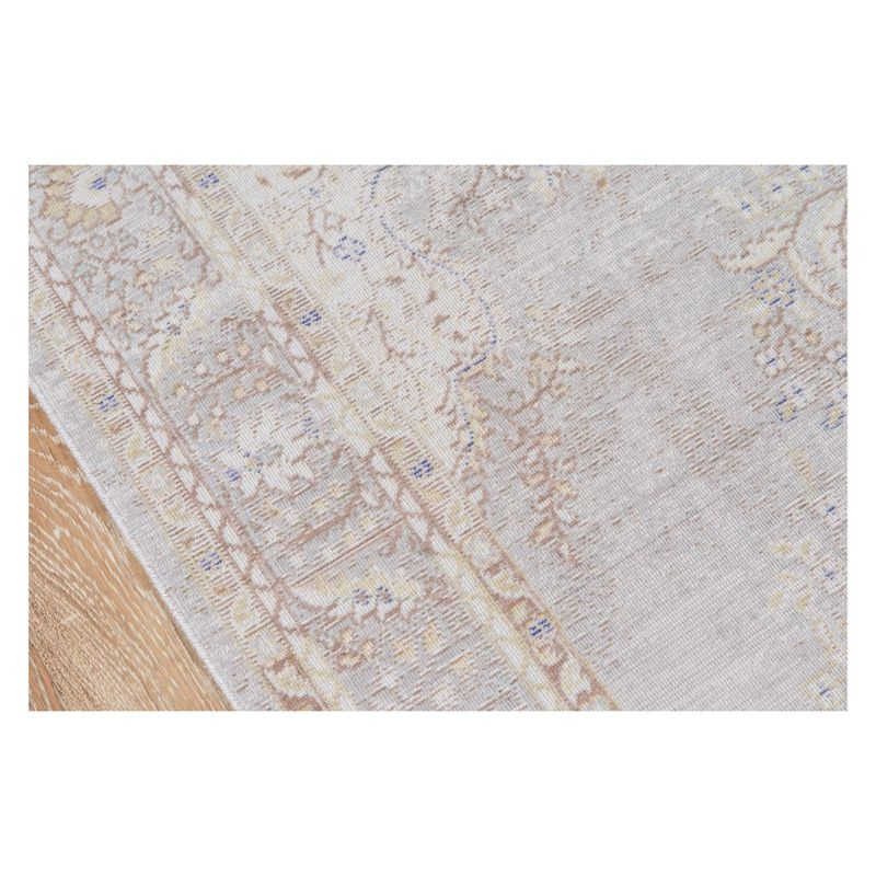 2'7"x8' Runner Medallion Loomed Gray - Momeni: Modern Indoor Low Pile Area Rug, Polyester, Spot Clean