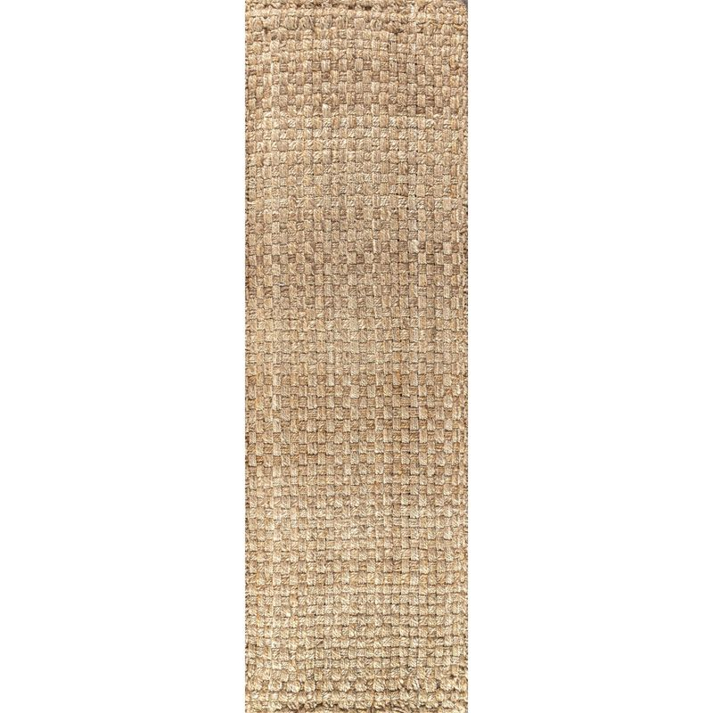 2'x8' Estera Hand Woven Boucle Chunky Jute Runner Rug, Yellow - JONATHAN Y