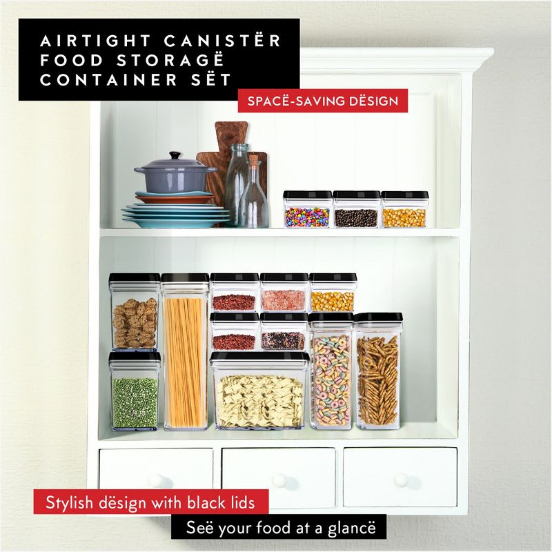 DWËLLZA KITCHEN Mini 6 Piece Set Clear Plastic Airtight Food Storage BPA-Free Containers with Lids