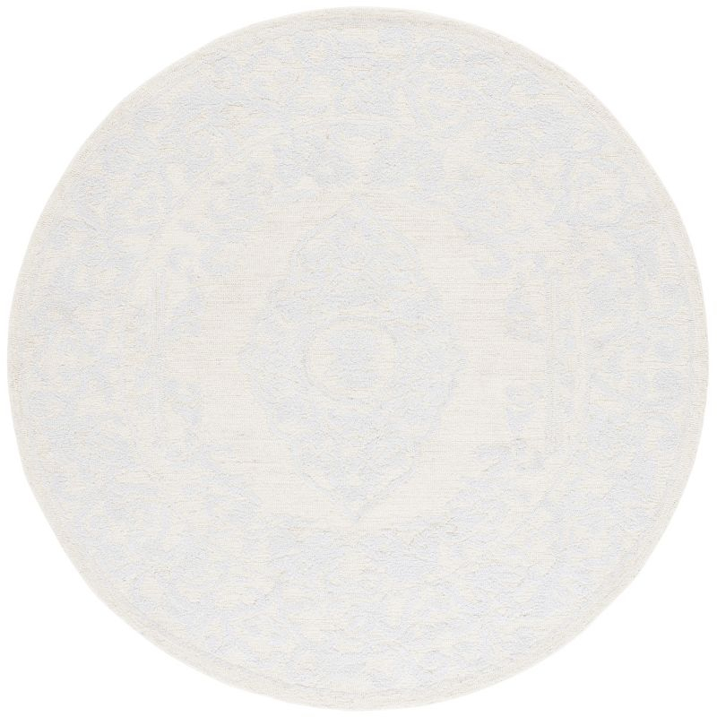 Abstract ABT279 Handmade Tufted Area Rug - Beige/Grey - 6' X 6'  Round - Safavieh