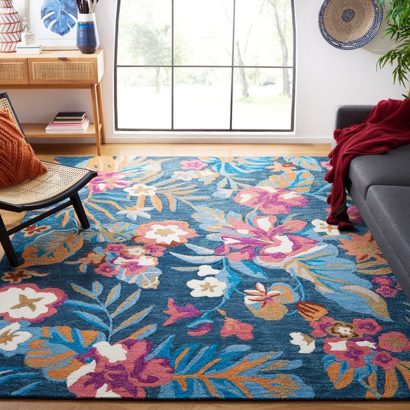 Jardin JAR152 Hand Tufted Area Rug - Blue/Pink - 5'x8' - Safavieh..