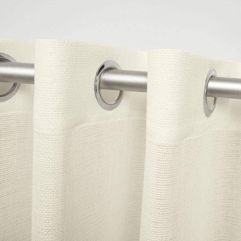 Set of 2 84"x54" Miami Textured Indoor/Outdoor Grommet Top Curtain Panel Ivory - Exclusive Home
