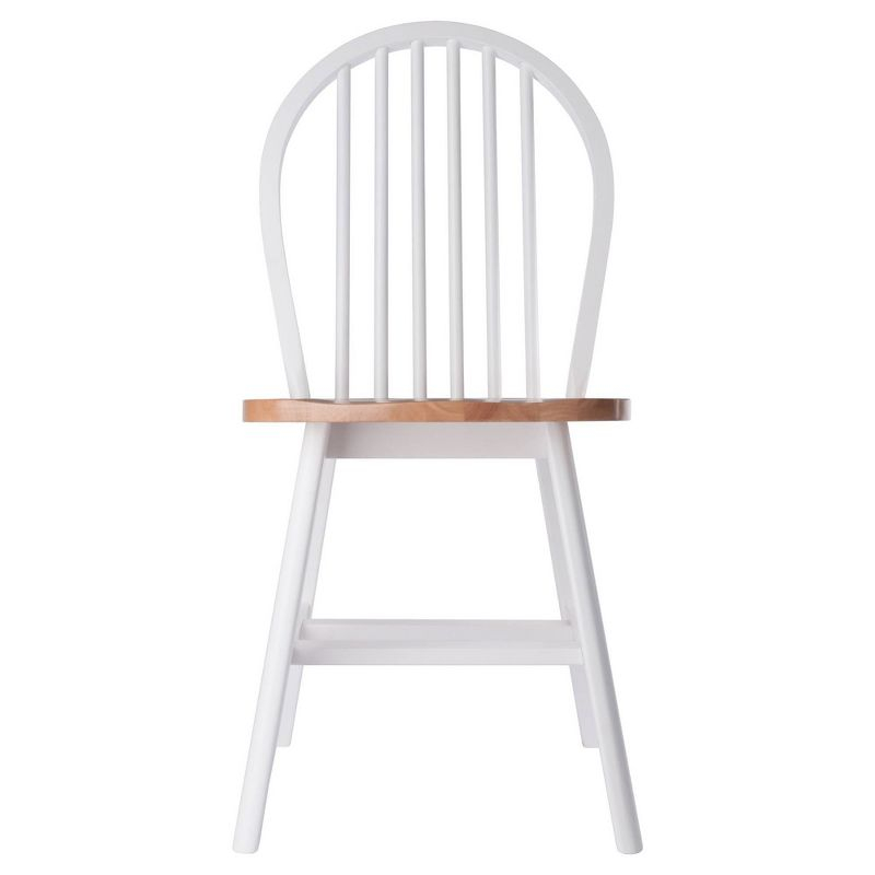 Winsome 2pc Windsor Chair Set Natural/White : Wood Frame, Spot Clean, Transitional Style, No Tools Assembly