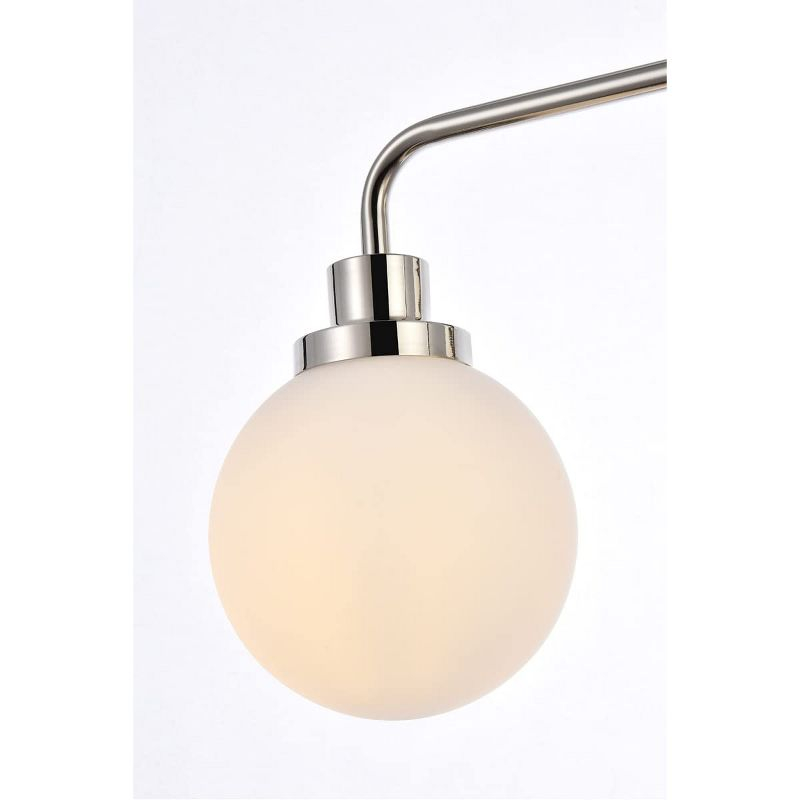 Elegant Lighting Hanson 4 lights bath sconce in polished nickel with frosted shade