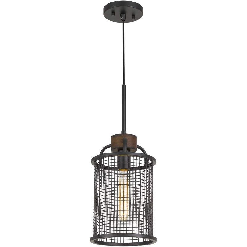 Cal Lighting Aberdeen Mesh Metal/Wood Pendant Light (Edison Bulb Not included)