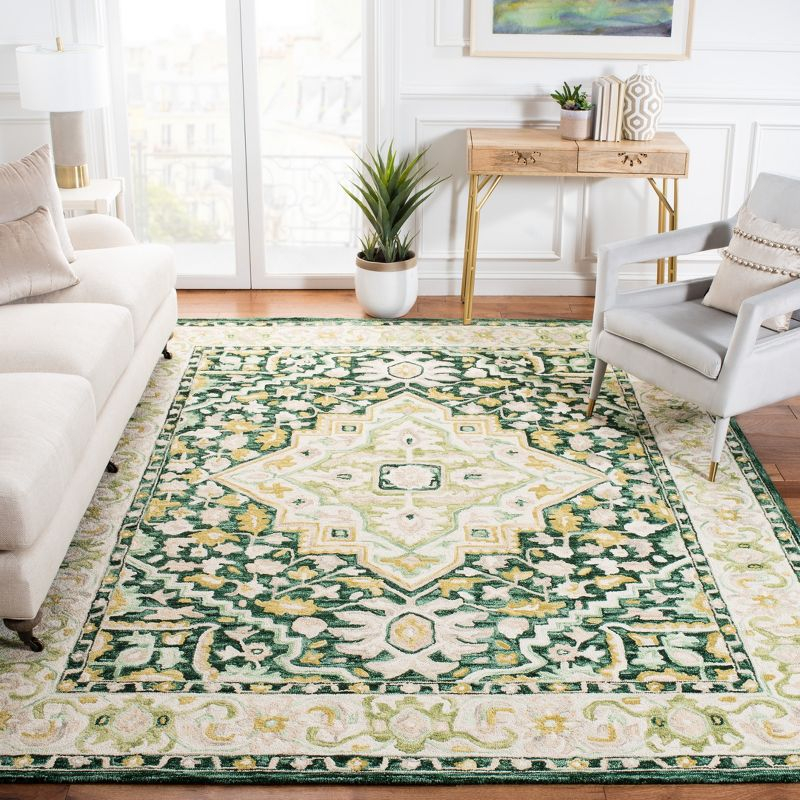 Aspen APN705 Hand Tufted Area Rug - Green/Ivory - 8'x10' - Safavieh.