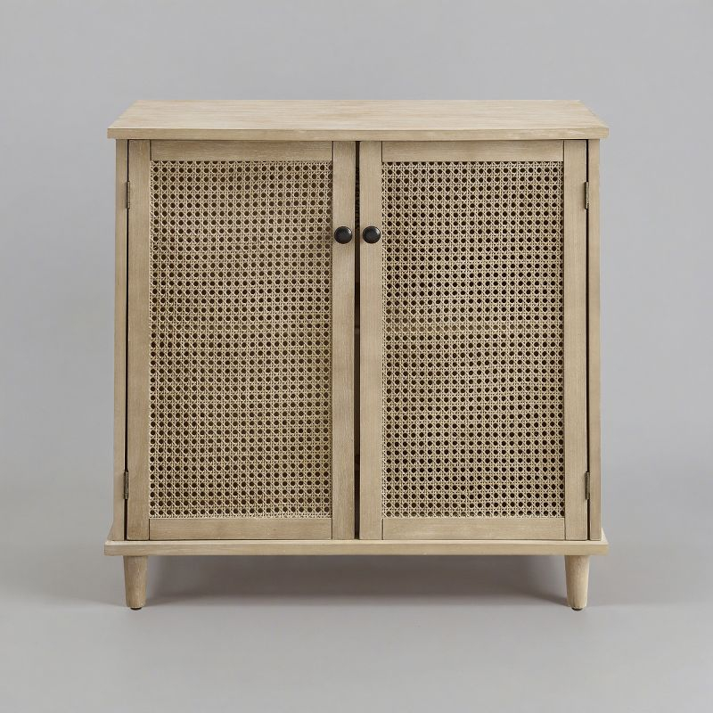 Art Leon Cane Wicker Cabinet Sideboard, Natural