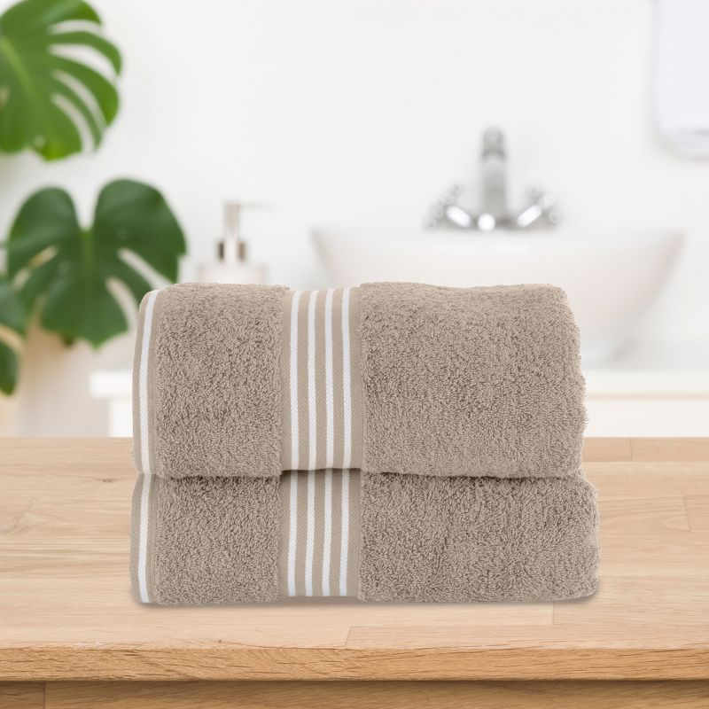 Lavish Home 35x70 Luxury Cotton Bath Towels, Beige