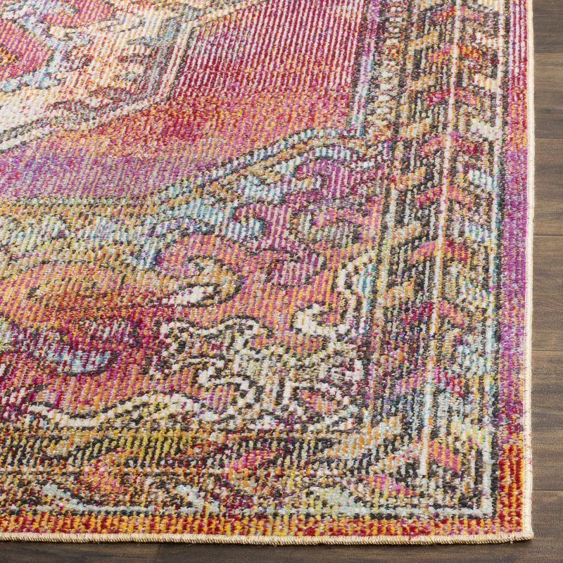 Crystal CRS502 Power Loomed Runner Rug - Orange/Light Blue - 2'2"x9' - Safavieh.