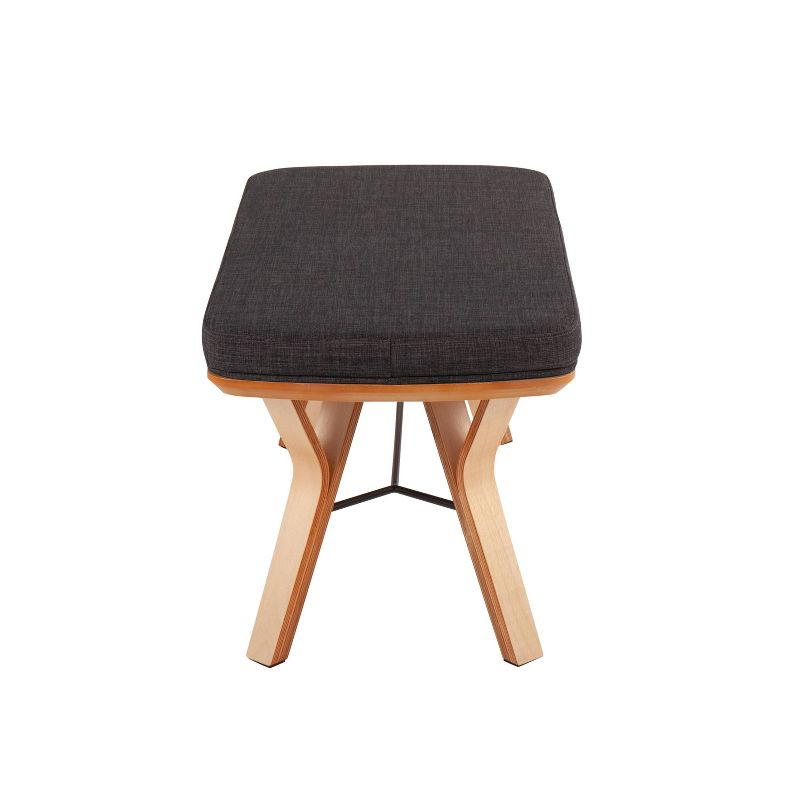 42" Folia Wood Bench Natural/Charcoal - LumiSource: Entryway, Bedroom Seating, Plush Cushion