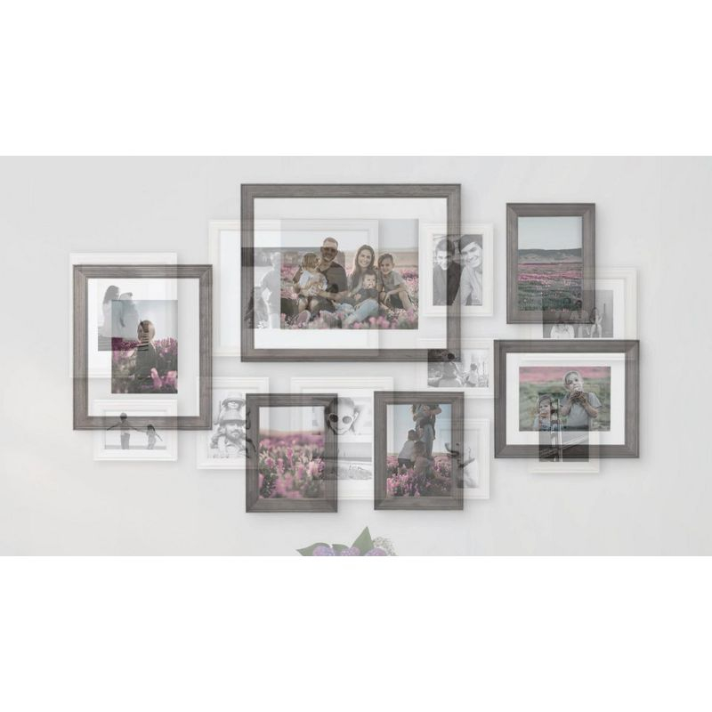 6pc Bordeaux Frame Box Set White - Kate & Laurel All Things Decor: Modern Wall Gallery Kit, Wood Frames with Glass