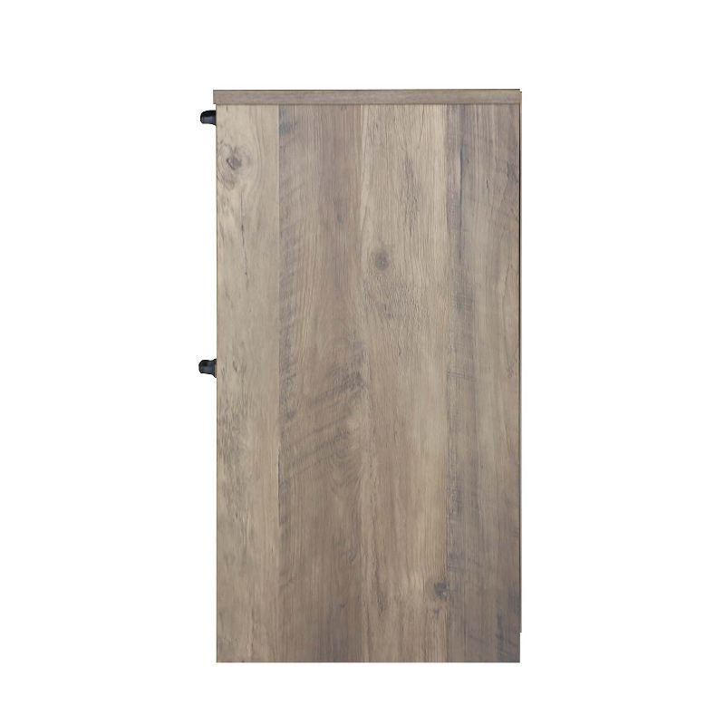 Saint Birch Alaska 2-Drawer File Cabinet with 3 Shelves, Rustic Oak