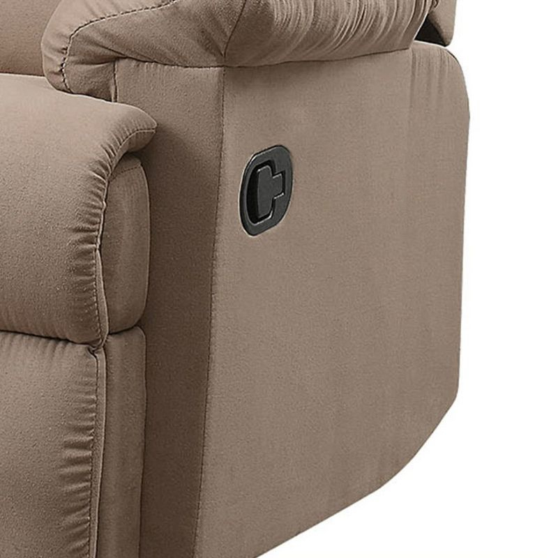 35" Arcadia Active Sitting Chair Light Brown Microfiber: Recliner, Easy Reach Handle - Acme Furniture