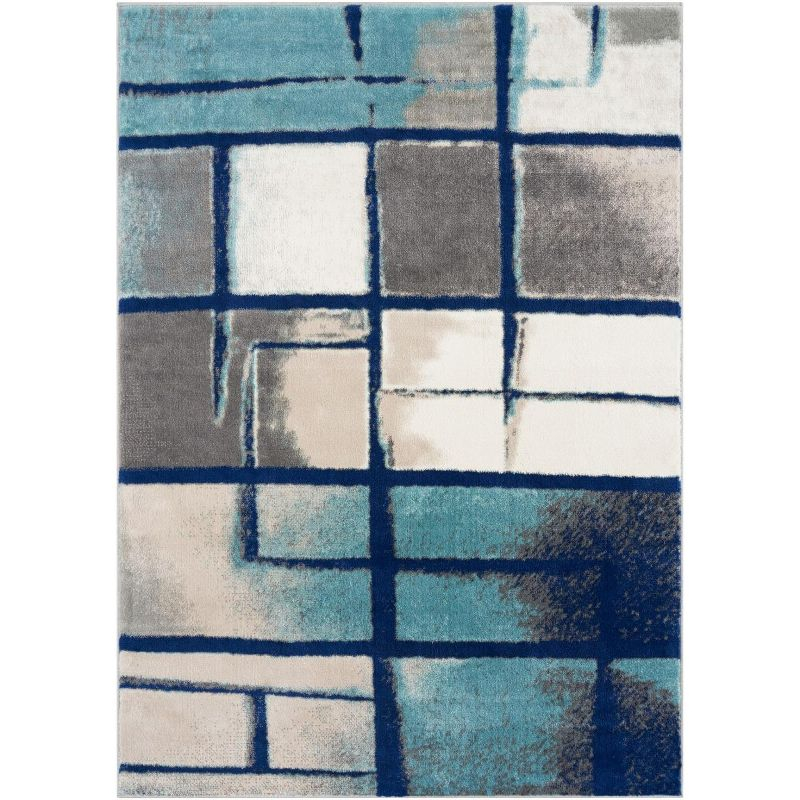 Luxe Weavers Art Deco Geometric Area Rug, Blue 4x5