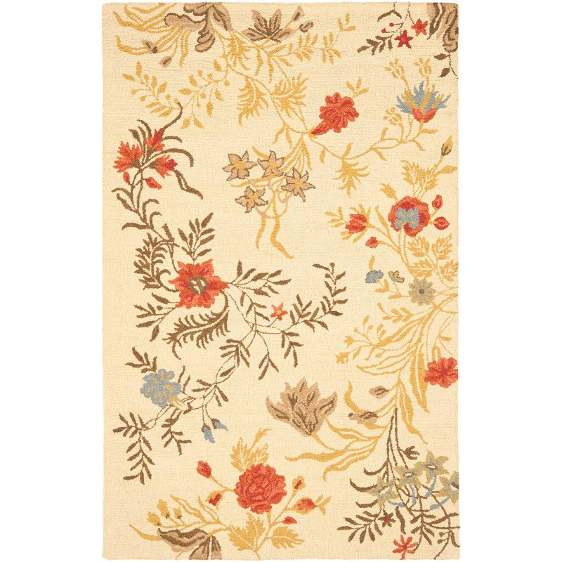 Blossom BLM916 Hand Hooked Indoor Area Rug - Beige/Multi - 5'x8' - Safavieh