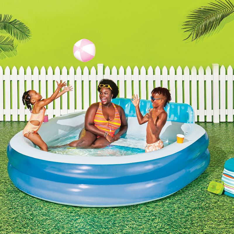 14.96'' x 5.91'' x 17.52'' Family Pool with Bench 140 gal Oval Kiddie Pool - Sun Squad™