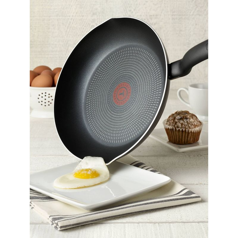 T-fal 10pc Initiatives Nonstick Cookware Set Black: Tempered Glass Lids, Stay-Cool Handles, Dishwasher & Oven Safe