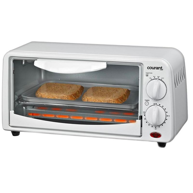Courant Compact 2-Slice Oven with Toast, Broil & Bake Functions, 650 Watts