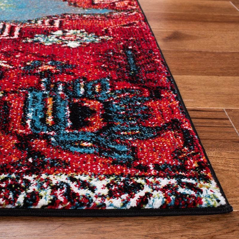 Vintage Hamadan VTH248 Power Loomed Indoor Area Rug - Blue/Red - 6'7"x6'7" - Safavieh