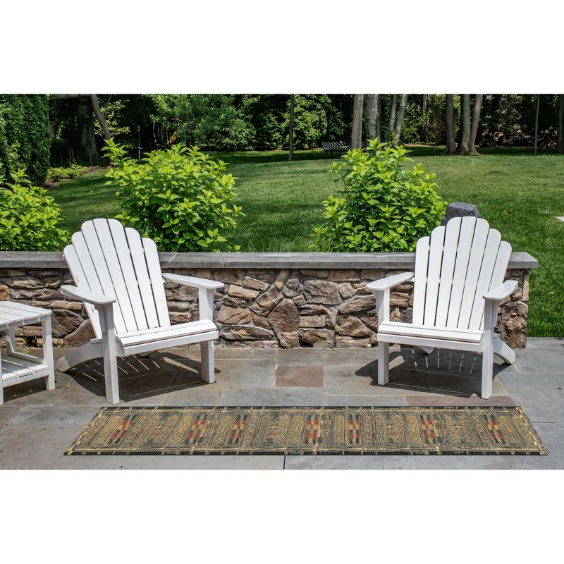Liora Manne Marina Stripe Indoor/Outdoor Rug Black 1'11" x 7'6"